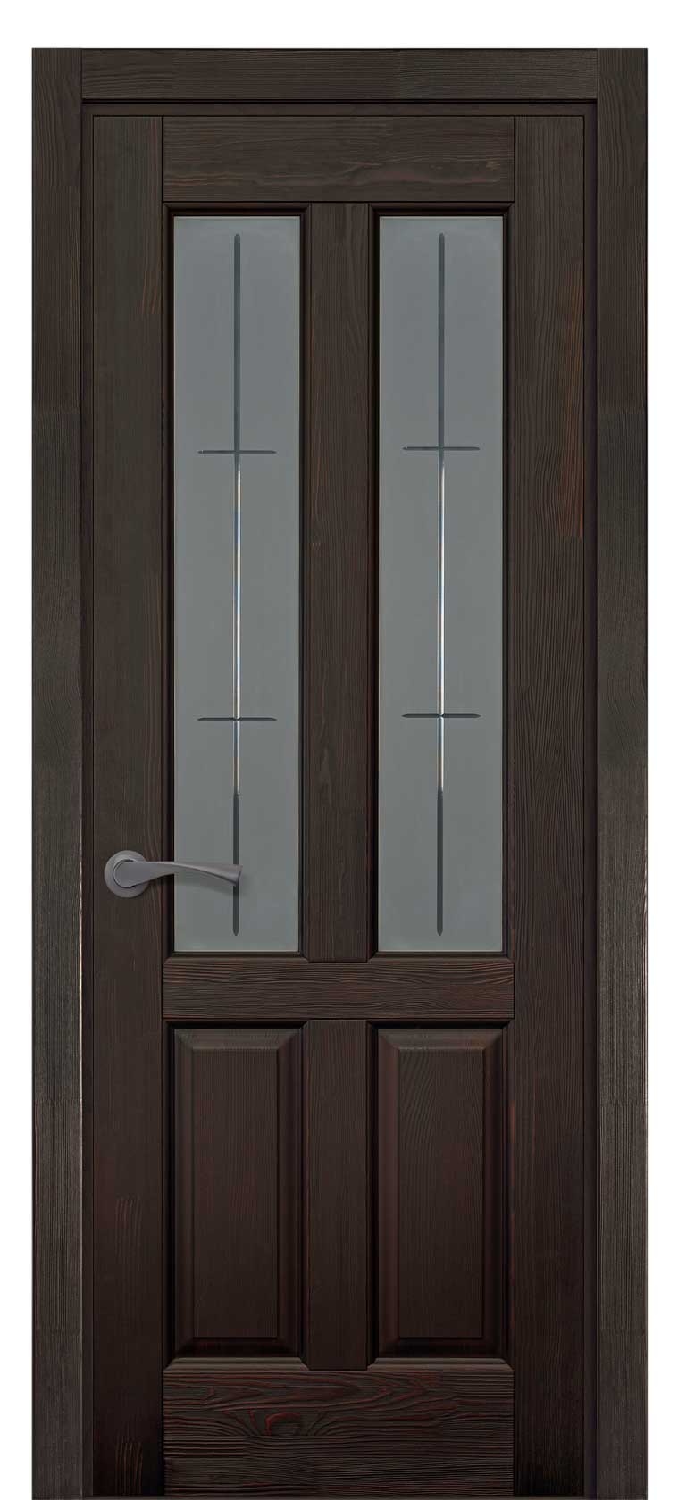 Межкомнатная дверь Ретро остекленная из массива сосны